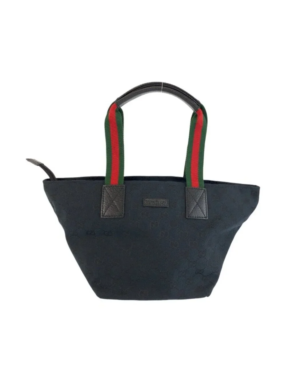 Gucci Sherry Line Black GG Canvas Leather Tote